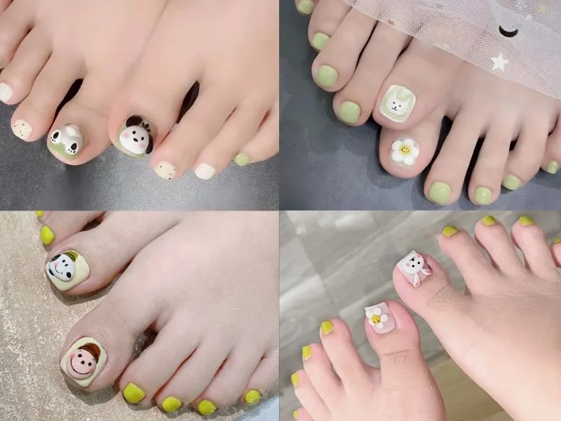 Trẻ trung rạng rỡ cùng nail chân xanh bơ