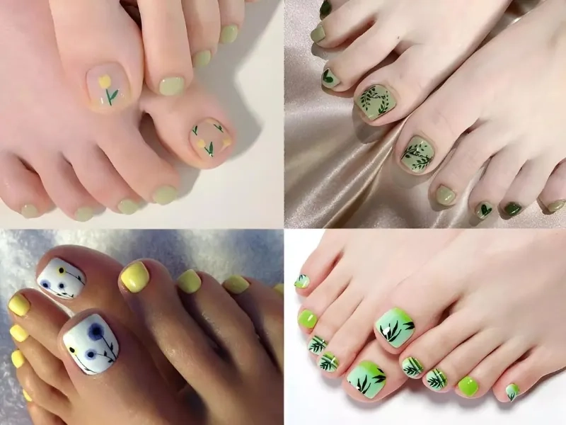 Gợi ý mẫu móng chân màu xanh bơ nhẹ nhàng cho dân công sở