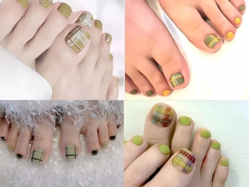 Cực yêu phong cách nail chân màu xanh bơ nhẹ nhàng
