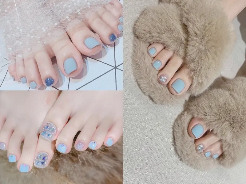 Làn sóng mới từ móng chân đẹp màu xanh dương