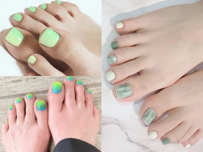 Phối đồ cực đỉnh với nail chân xanh
