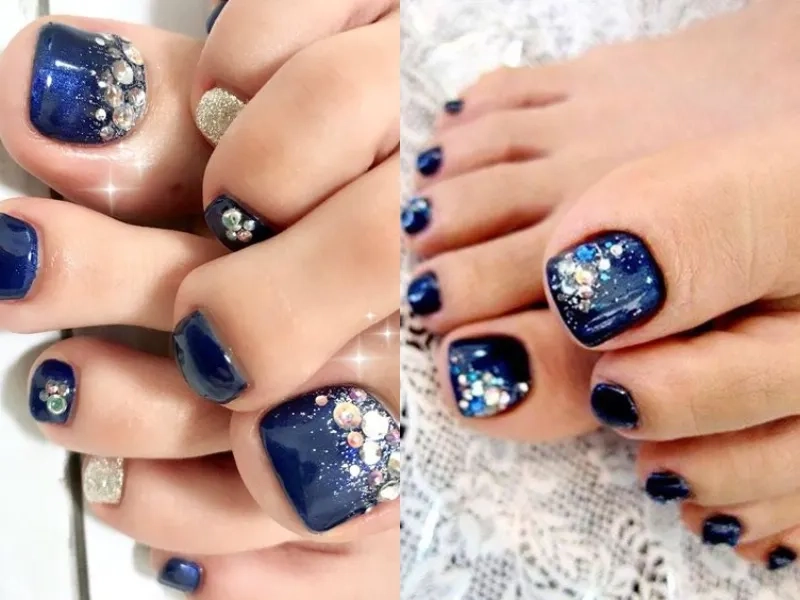 Dịu mắt và mát mẻ với màu móng chân xanh