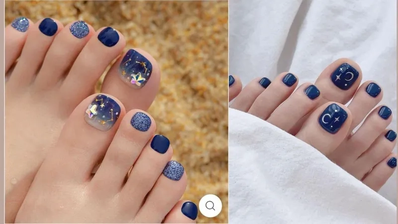 Đổi vibe nhẹ nhàng với móng chân xanh