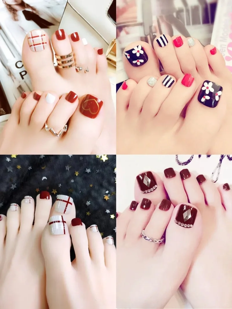 Màu sơn móng chân nhẹ nhàng cho làn da thêm sáng