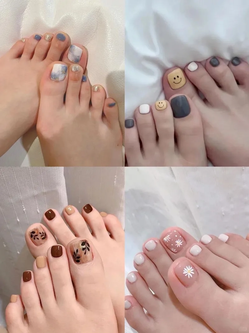 Làm mới diện mạo với móng chân màu nhẹ nhàng