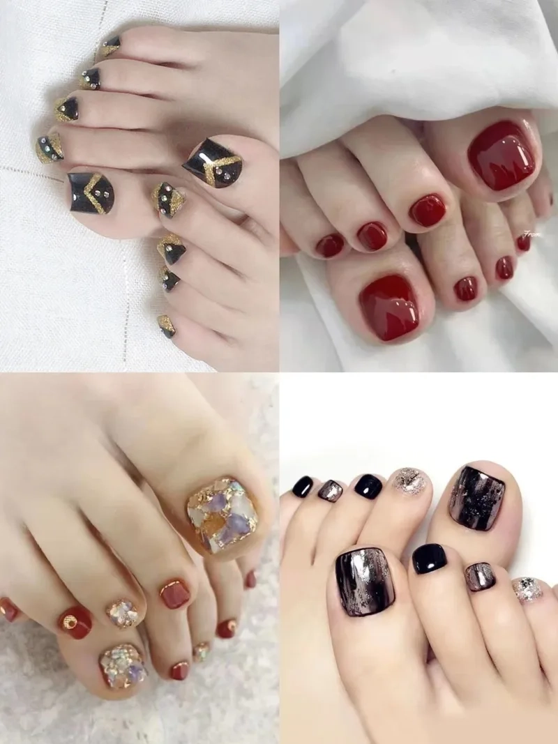 Đẹp từng centimet với màu sơn móng chân đơn giản