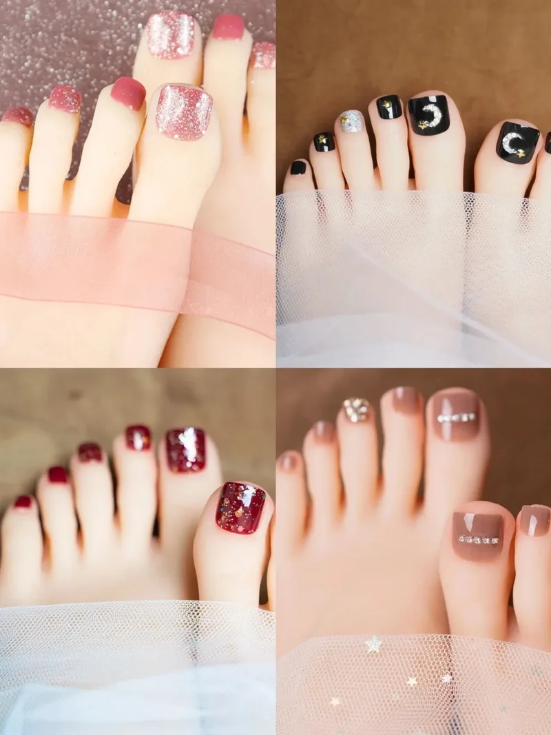 Đơn giản nhưng không kém phần xinh với mẫu nail chân đơn giản đẹp