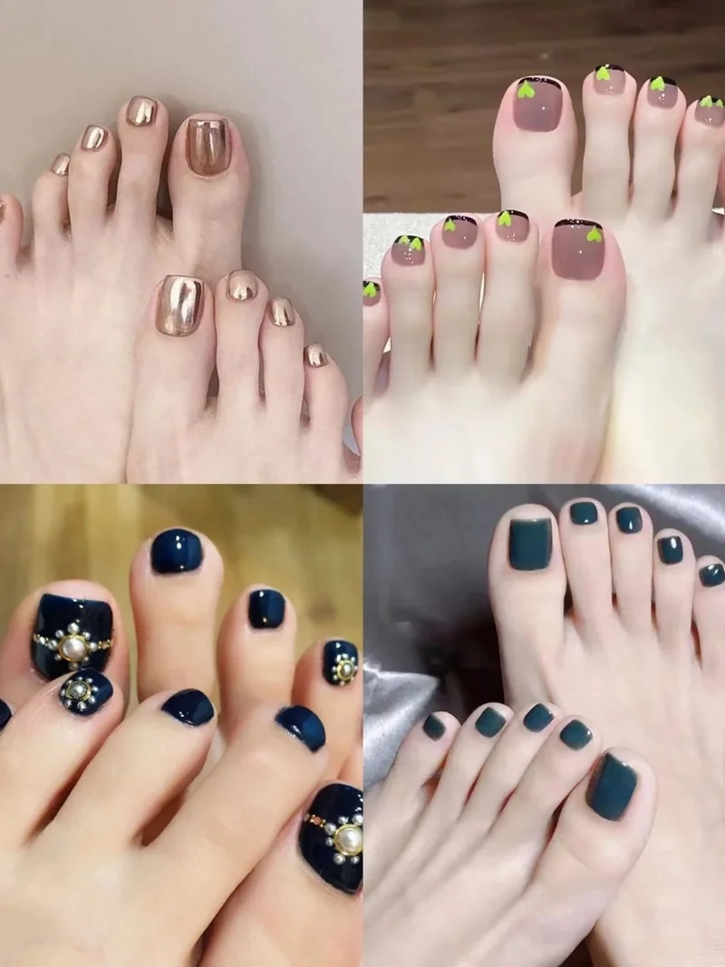 Gọn gàng và cá tính với màu sơn gel chân đơn giản