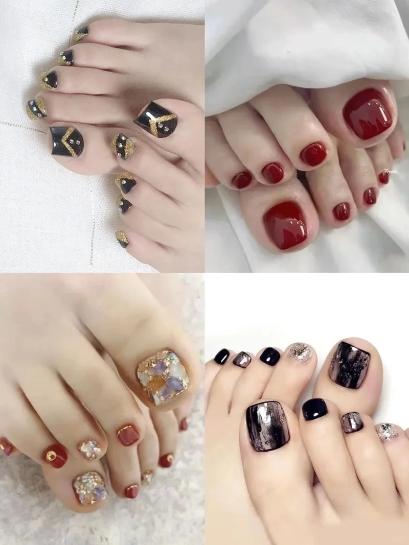 Gọn gàng xinh xắn với mẫu móng chân sơn gel đơn giản