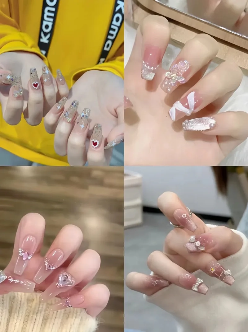 Nail đơn giản dài giúp bạn khoe được phong cách riêng