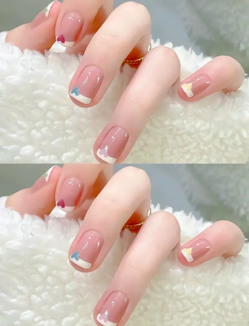 Mẫu nail kẻ đầu móng trắng phong cách thanh lịch lên ngôi