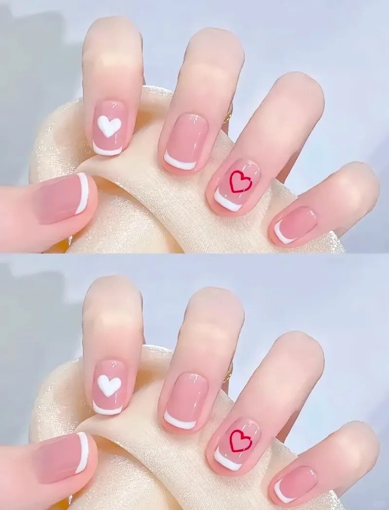 Nail sang xịn với mẫu sơn gel đầu móng trắng siêu đẹp