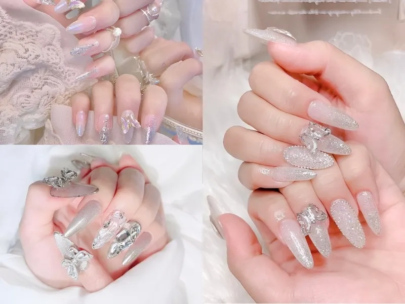 Móng tay gắn nơ là lựa chọn hoàn hảo cho những ngày vui vẻ