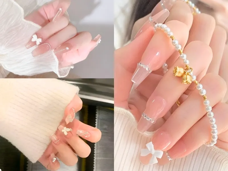 Cảm nhận sự khác biệt với móng đính nơ siêu dễ thương
