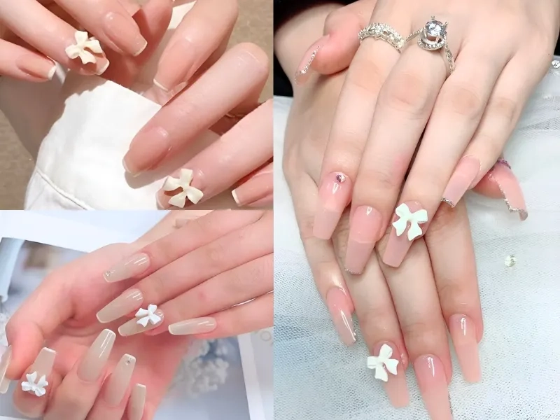 Đảm bảo sự thu hút cho mỗi bước đi với mẫu nail charm nơ