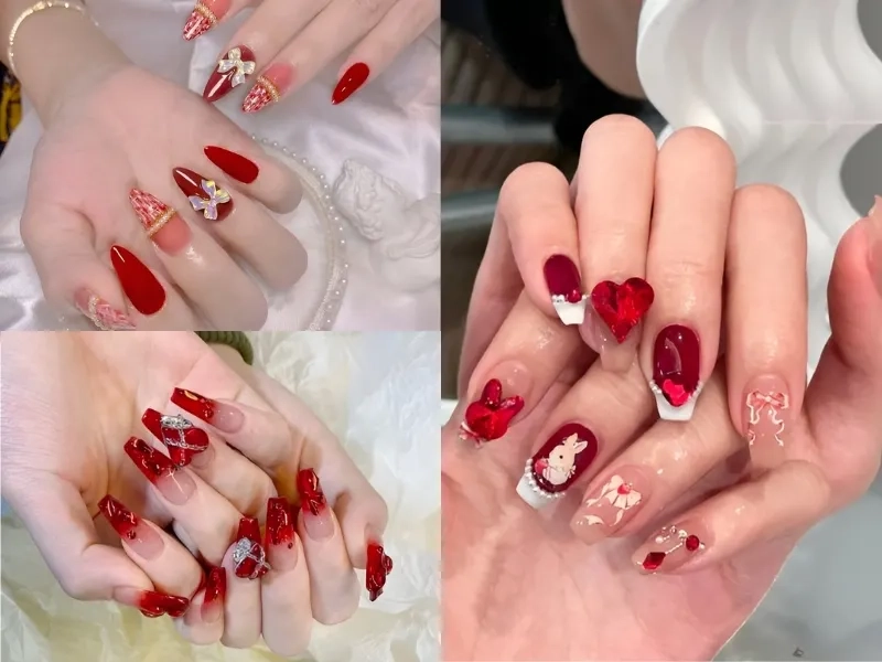 Thêm phần nổi bật cho móng tay với mẫu nail gắn nơ xinh xắn