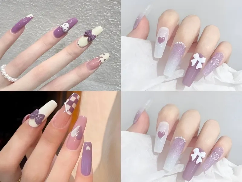 Nâng tầm đôi bàn tay với nail chân đính nơ duyên dáng