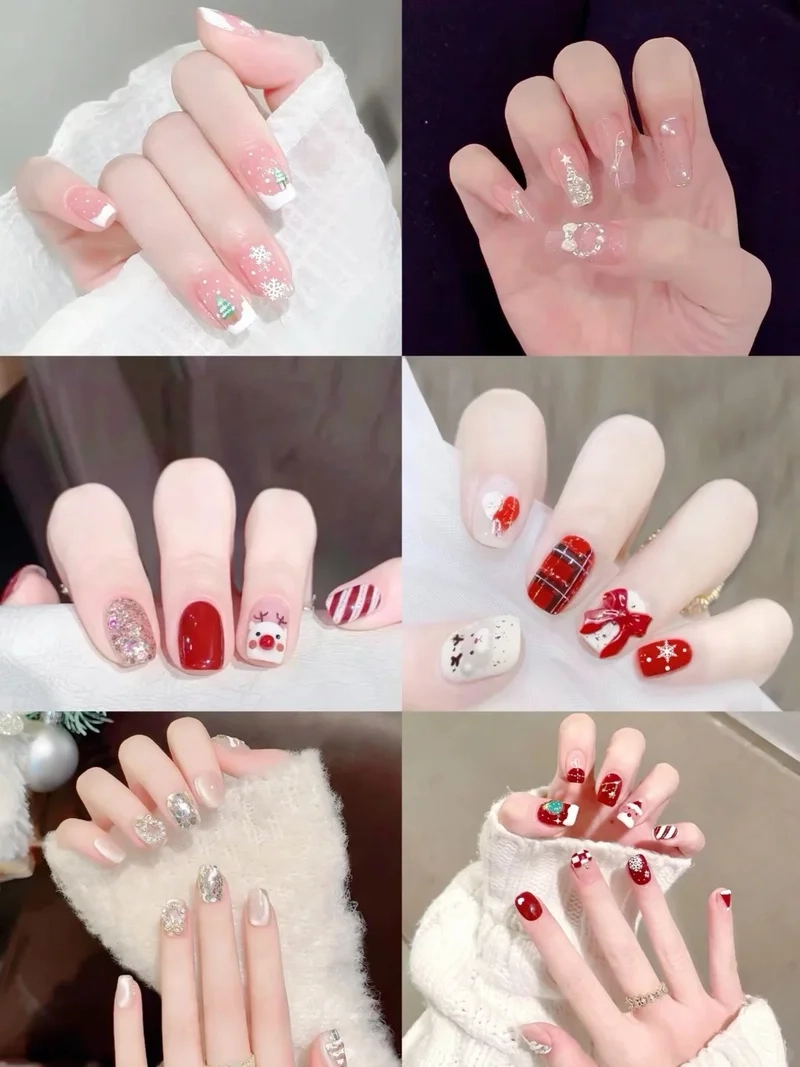 Tối giản nhưng tinh tế với bộ nail noel đơn giản