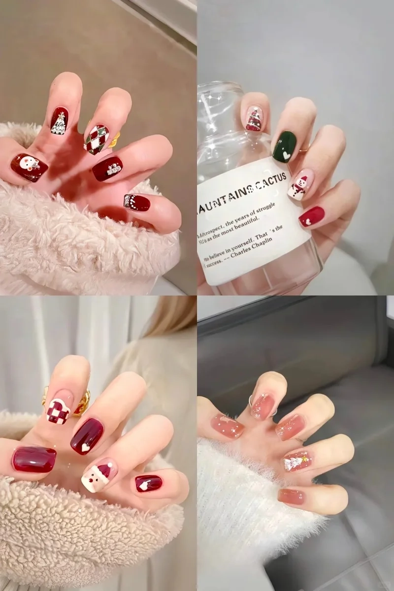 Biến hóa phong cách với mẫu móng tay giáng sinh đẹp