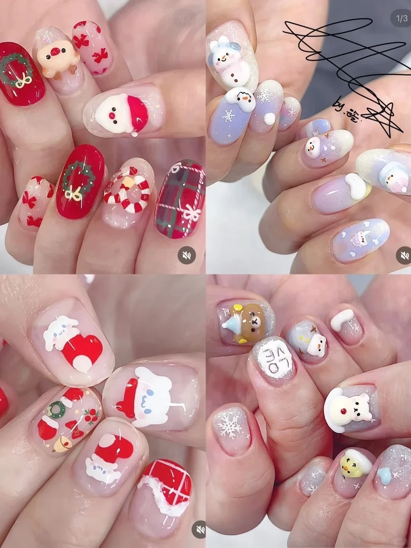 Không thể rời mắt với các kiểu móng noel đẹp