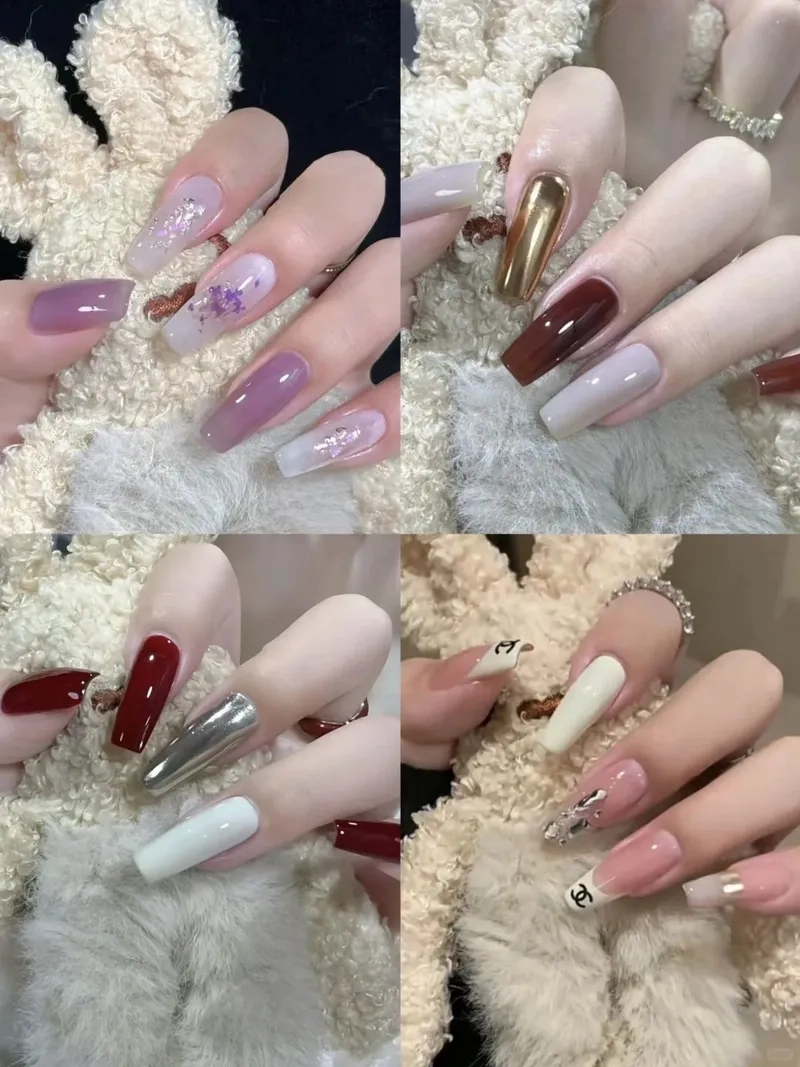 Đơn giản nhưng không kém phần nổi bật với vẽ móng hàn quốc