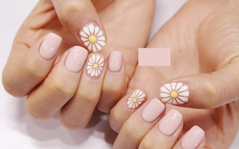 Xinh hết nấc cùng các mẫu nail hoa cúc