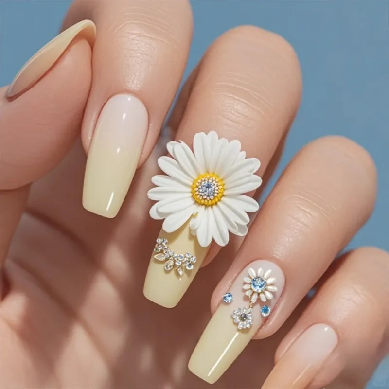 Hot trend không thể bỏ lỡ mẫu nail hoa cúc