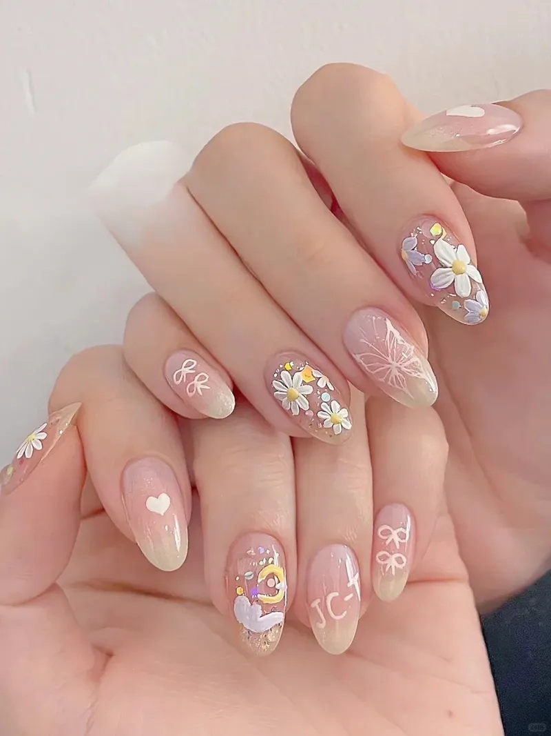Gây thương nhớ với nail cúc hoạ mi