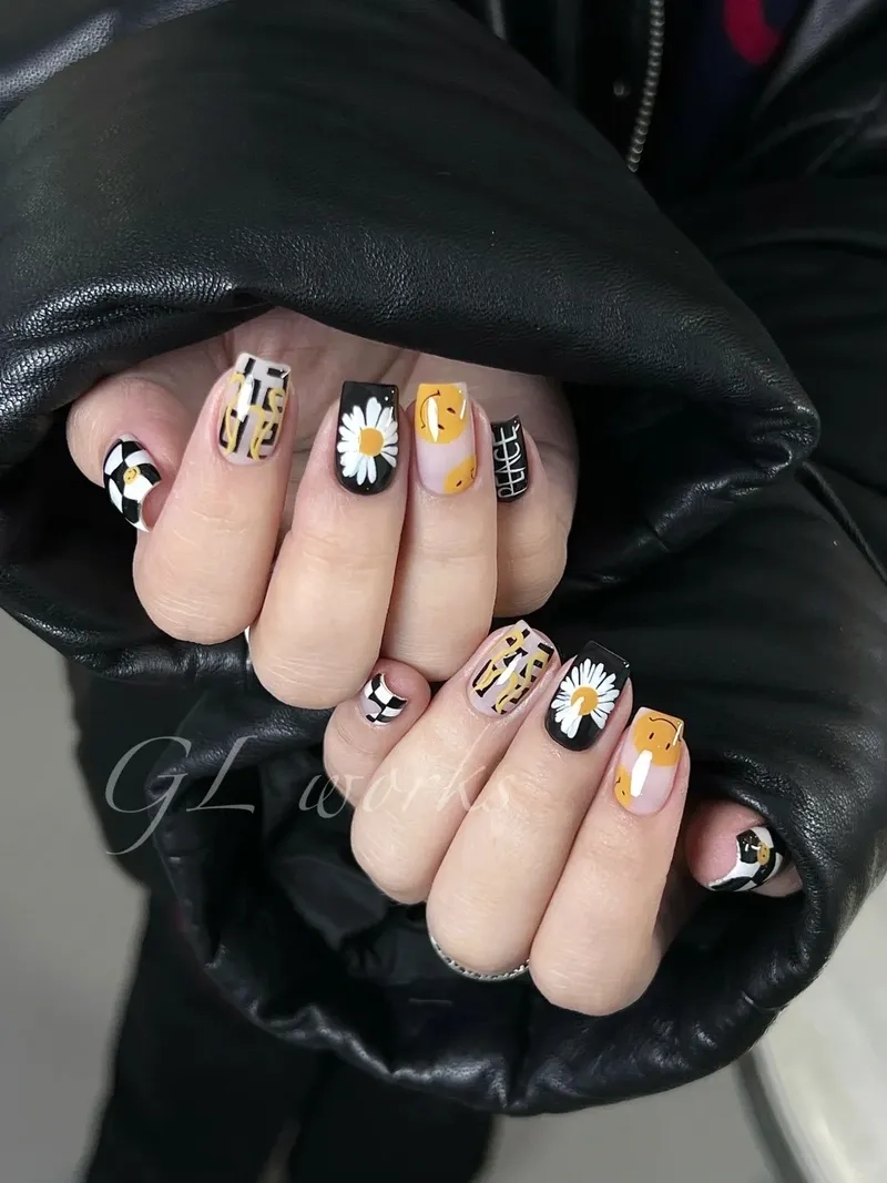 Sành điệu cùng phong cách vẽ gel hoa cúc