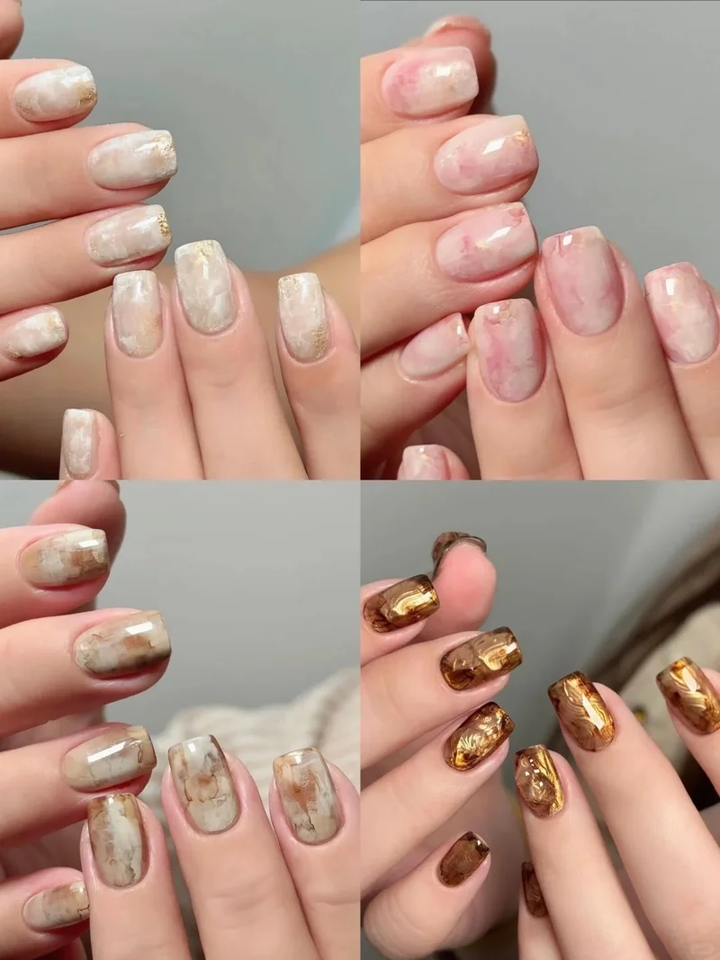 Mẫu mẫu nail vẽ loang giúp nàng nổi bật ngày hè