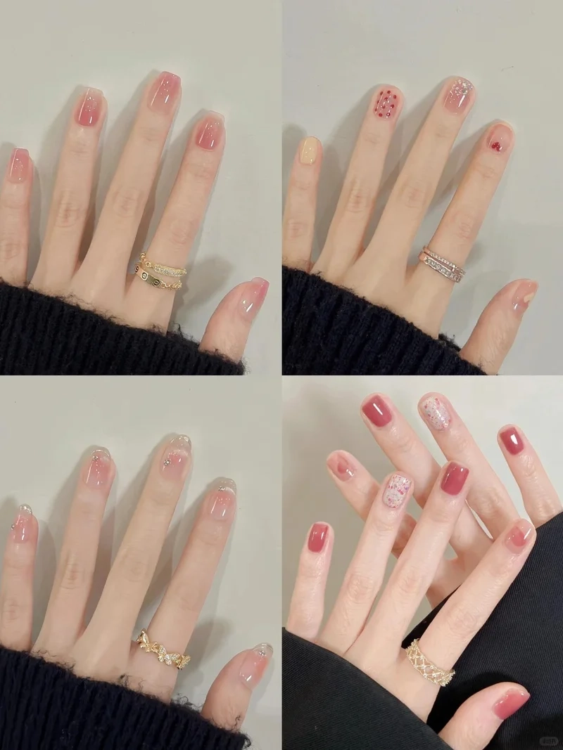 Nâng tầm phong cách với mẫu nail sơn thạch hồng mới lạ