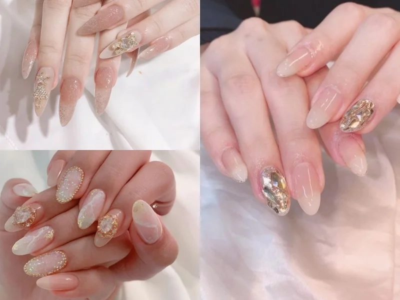 Tạo điểm nhấn cho tay với nail màu hồng thạch vẽ độc đáo