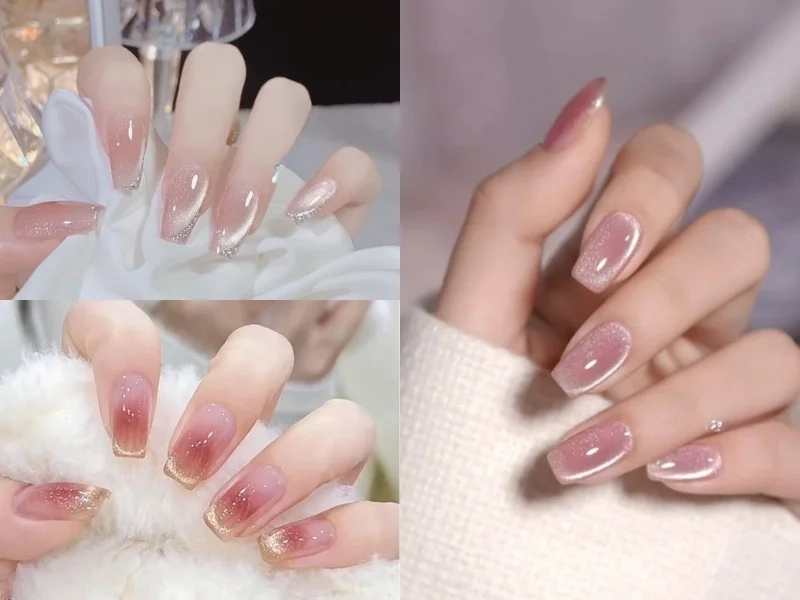 Nail màu thạch hồng luôn làm bạn nổi bật giữa đám đông