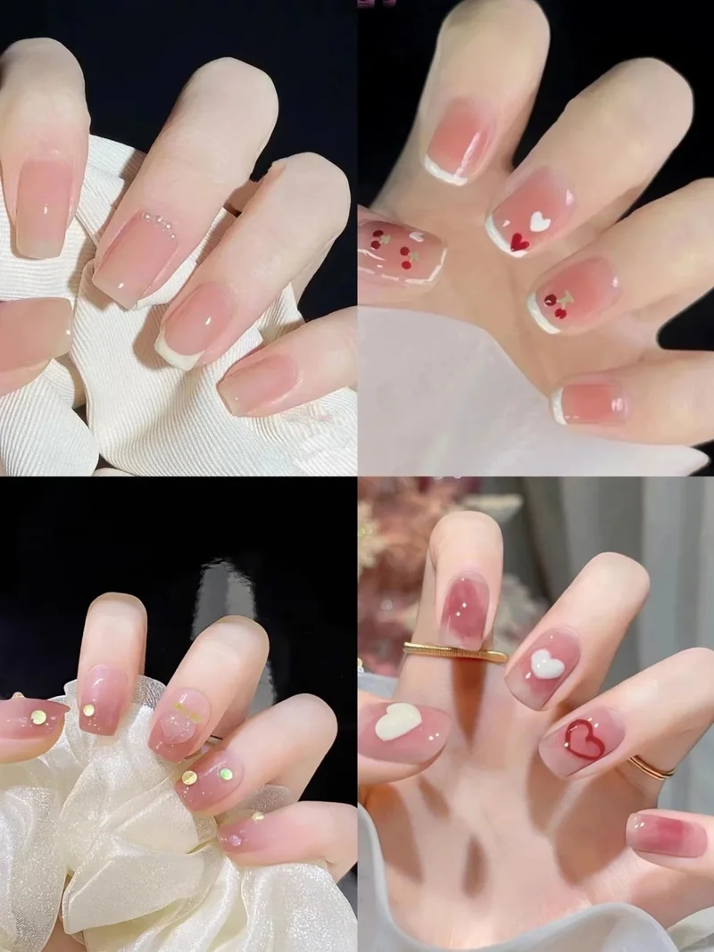 Mẫu móng tay đẹp màu hồng thạch luôn khiến bạn nổi bật