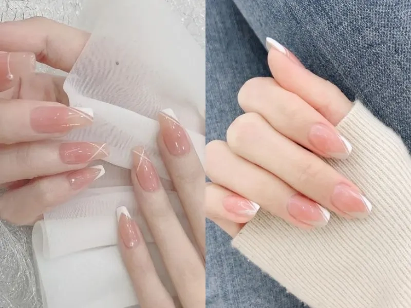 Móng tay nude nhẹ nhàng nhưng đầy ấn tượng