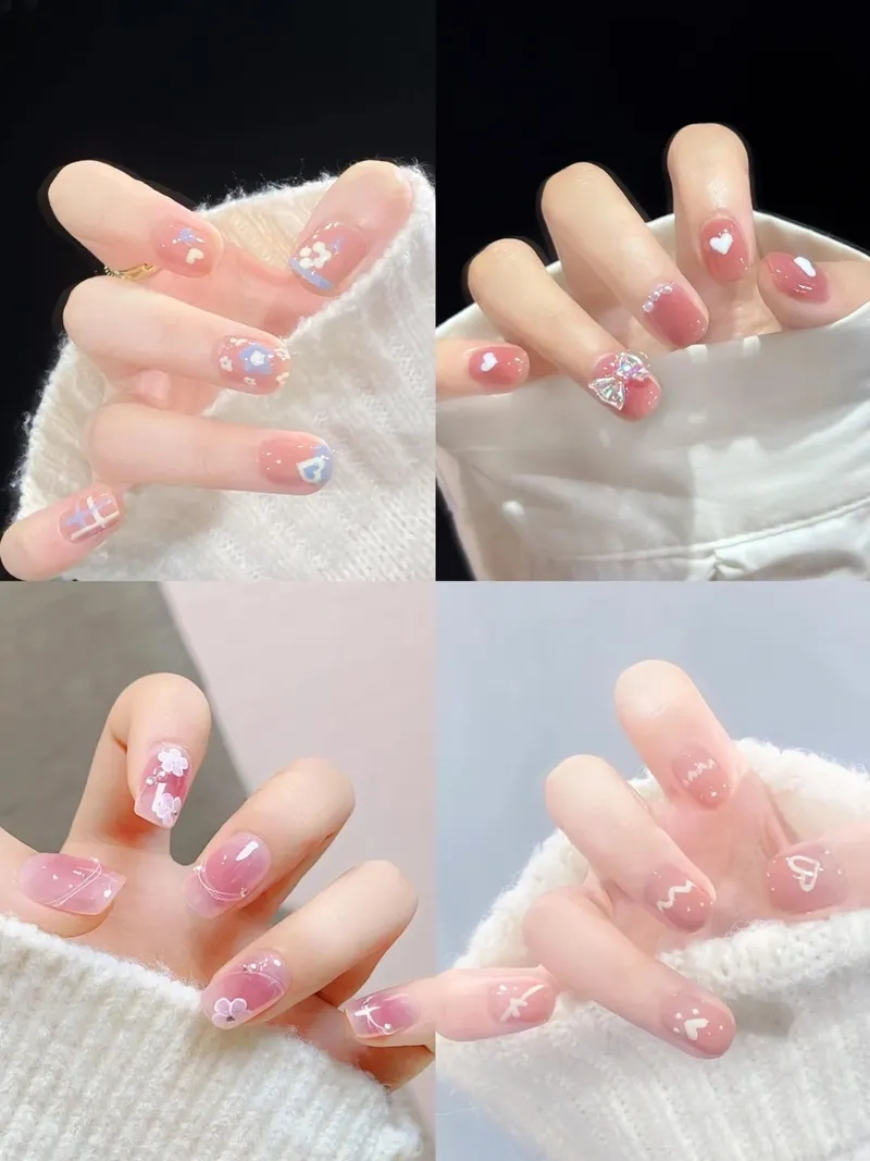 Mẫu nail màu hồng pastel dịu dàng giúp đôi tay thêm xinh xắn và nữ tính