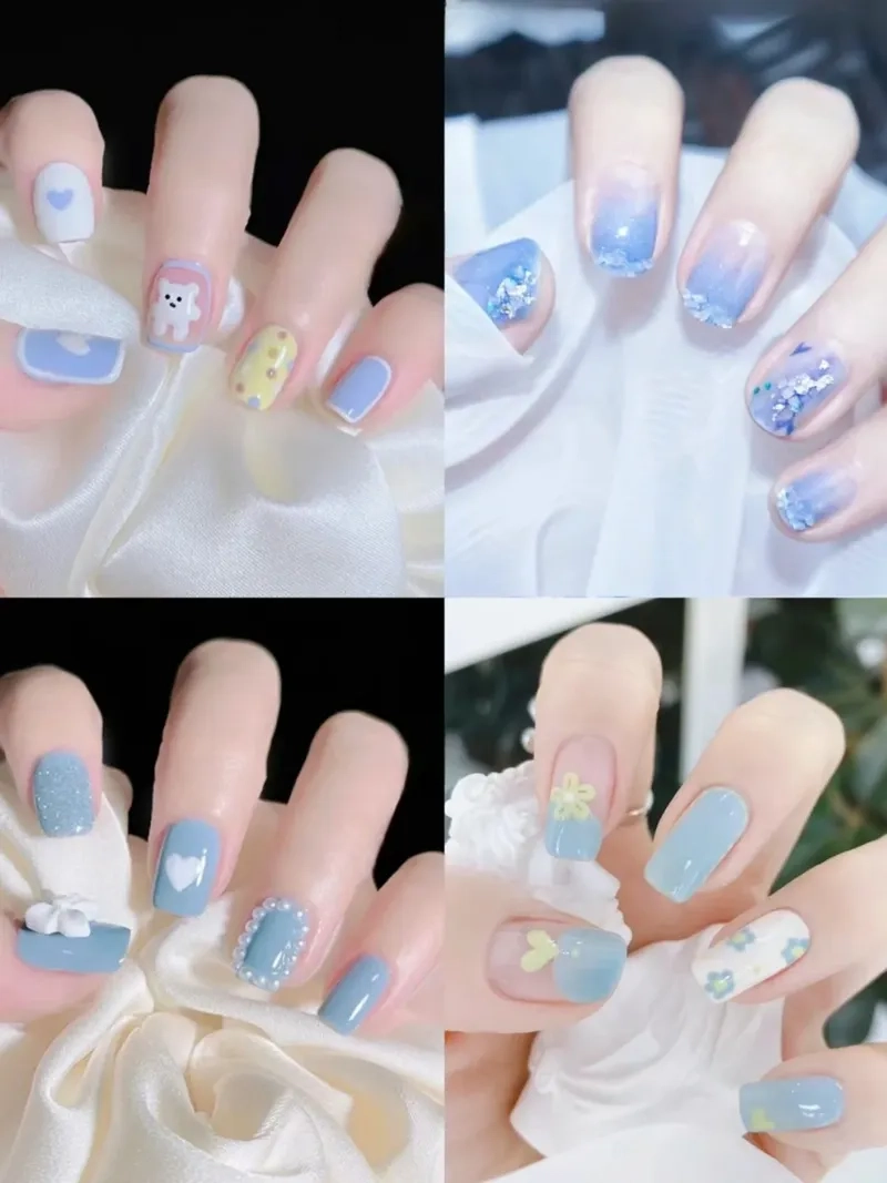 Mẫu nail màu xanh pastel giúp nàng tự tin thể hiện cá tính riêng
