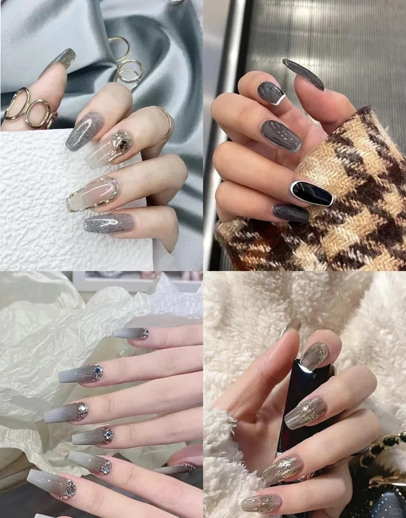 Gây thương nhớ với sơn móng tay màu xám ghi chuẩn trend