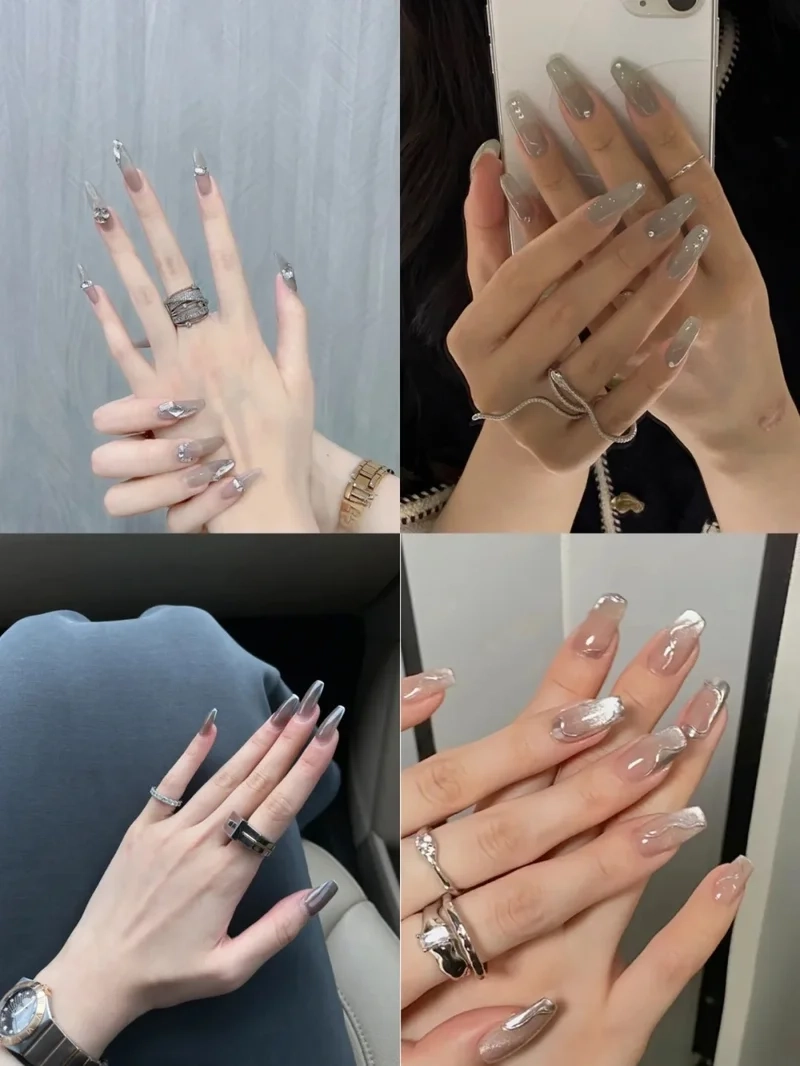 Nàng đã thử qua móng tay màu xám khói chưa