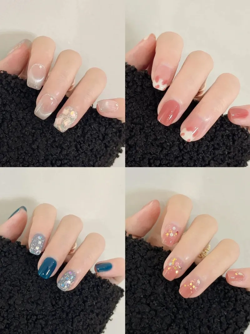 Bật mí mẫu nail form vuông hợp mọi phong cách