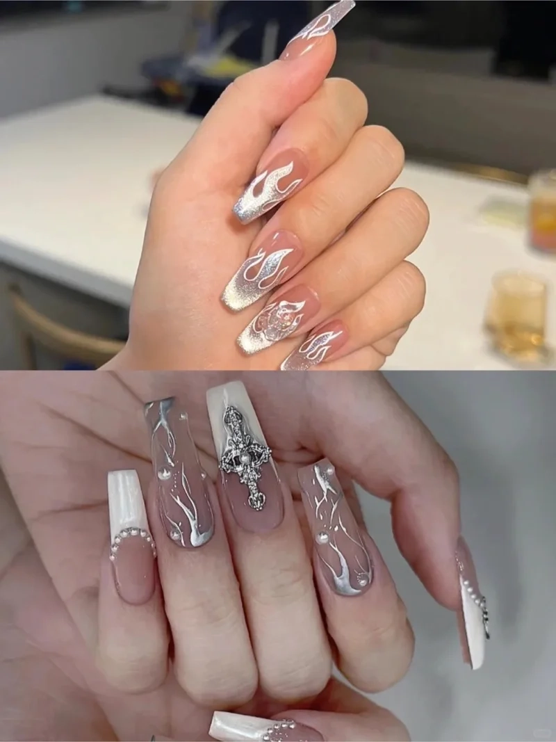 Tỏa sáng cùng vẽ lửa trên nail cực kỳ ấn tượng