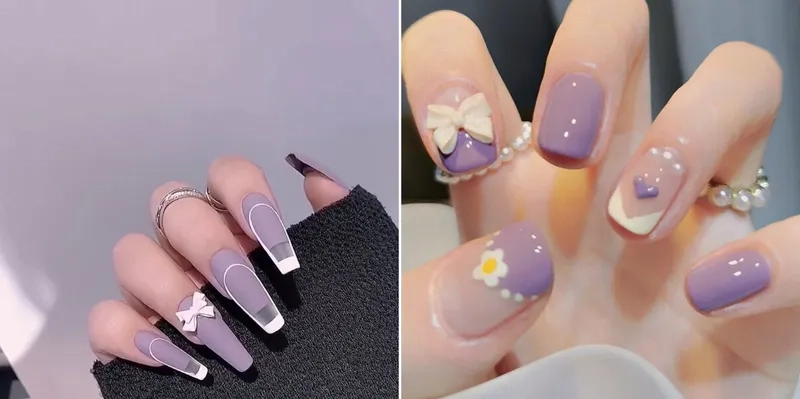 Tỏa sáng với móng tay tím đẹp từng chi tiết