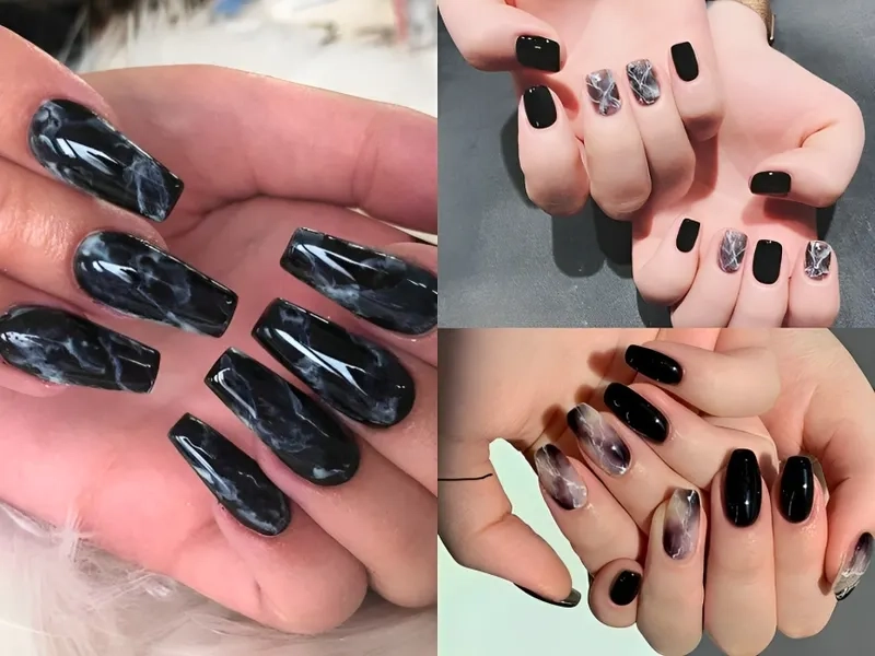Nail vân đá cẩm thạch giúp bạn tạo nên bộ móng sang trọng, đẳng cấp