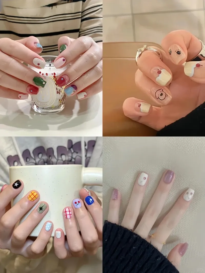 Phong cách đơn giản nhưng cực xinh với mẫu móng tay vuông