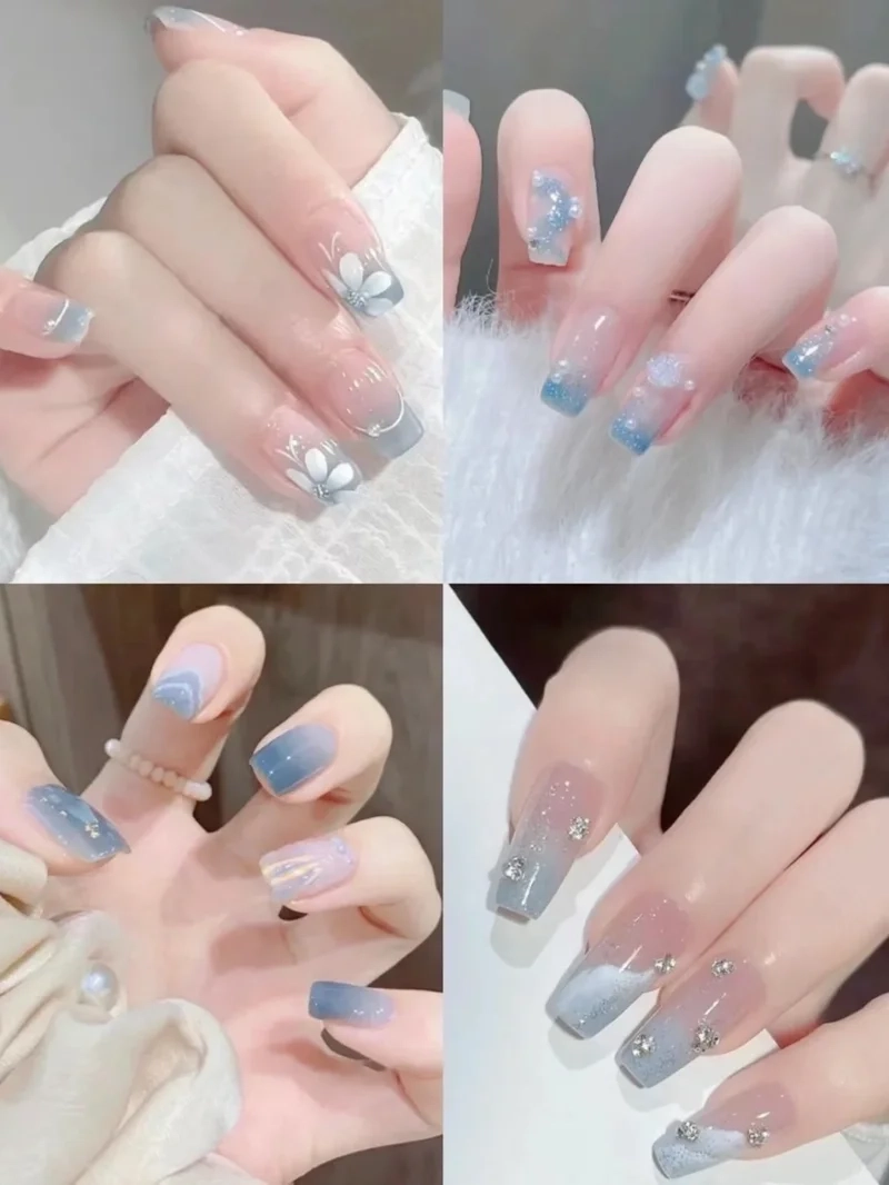 Biến hóa phong cách với mẫu nail xanh dương