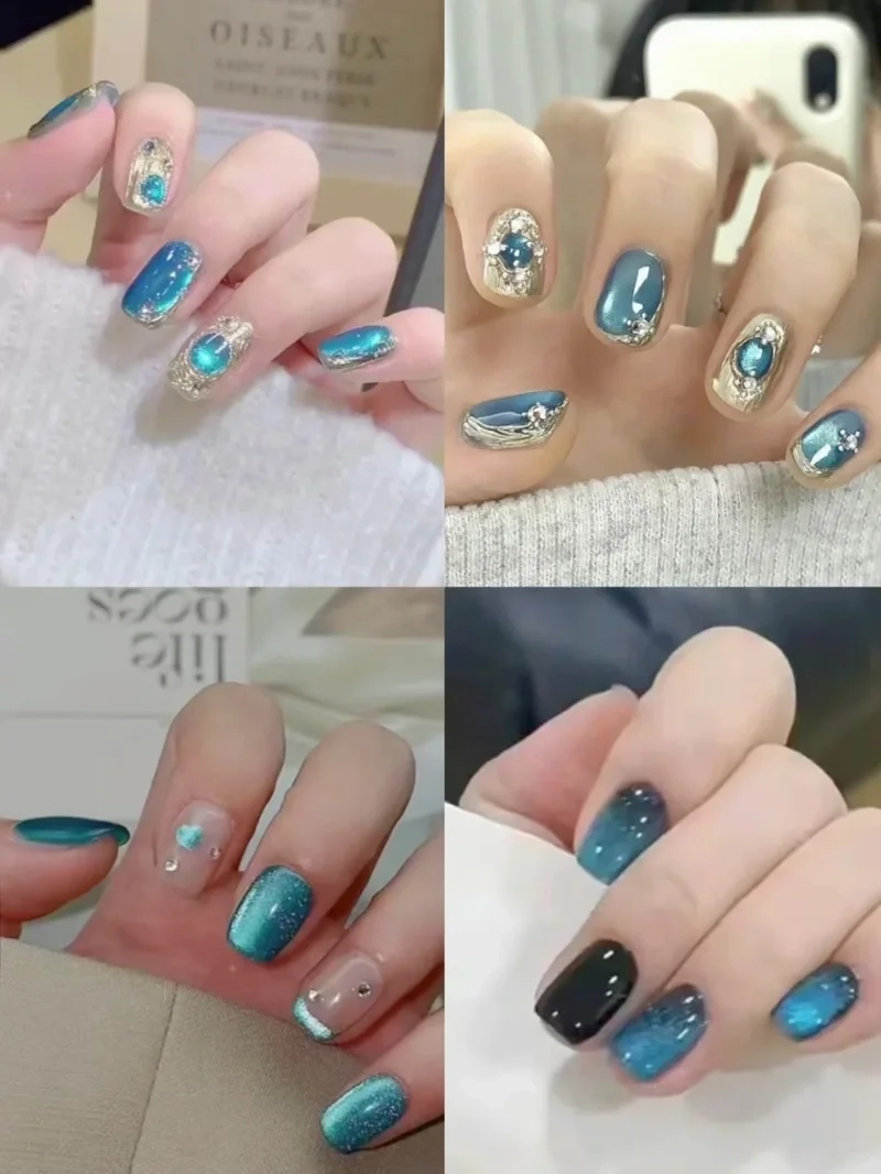 Gây thương nhớ với nail màu xanh dương