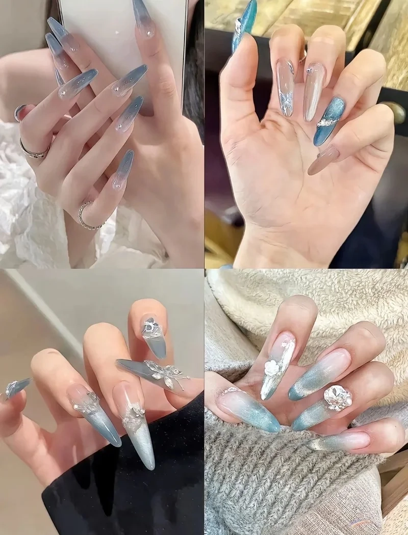 Top những các mẫu nail màu xanh dương dẫn đầu xu hướng
