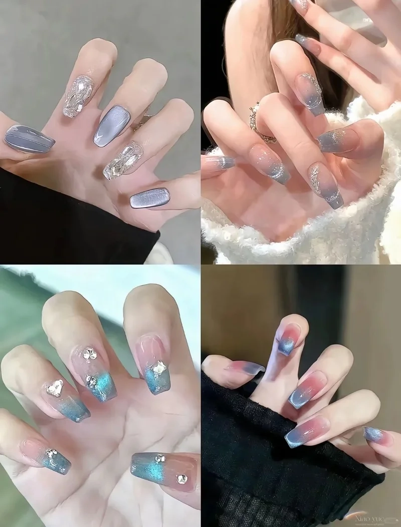 Khám phá ngay các mẫu nail màu xanh dương đẹp