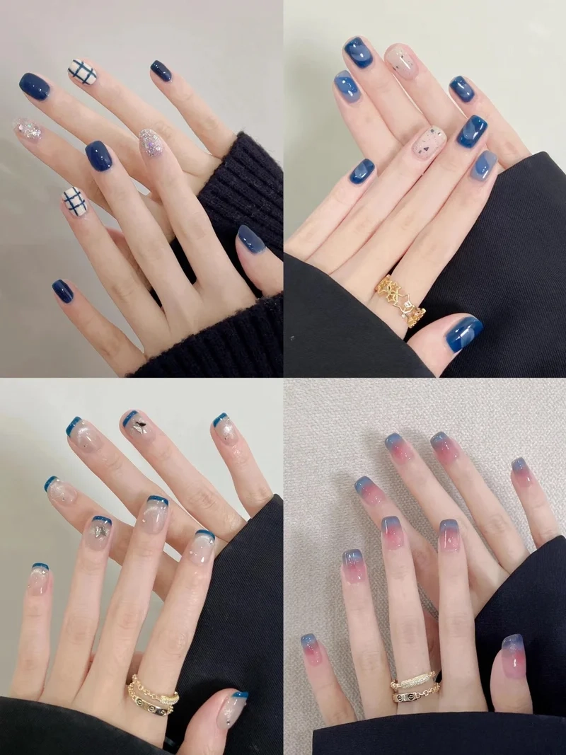 Khám phá ngay mẫu nail màu xanh dương hot nhất