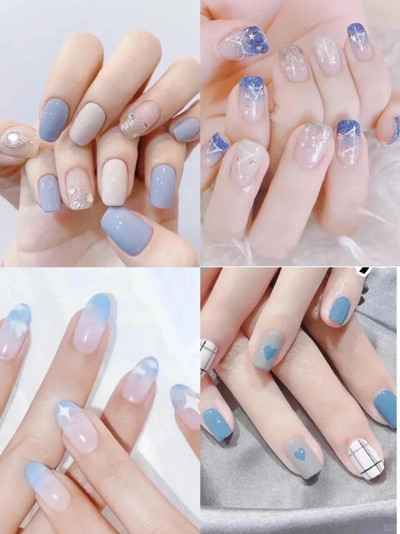 Bật mí mẫu nail đẹp màu xanh da trời ai cũng mê